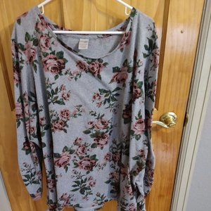 Grey tunic with rose floral